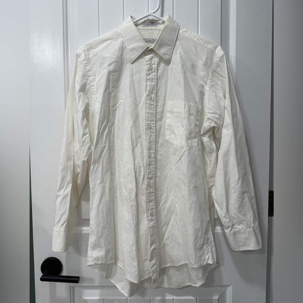 Vintage Christian Dior White Men’s Dress Shirt